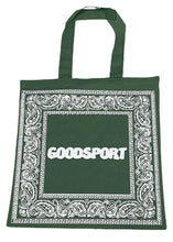 Load image into Gallery viewer, Goodsport Forest Green Bandana Tote Bag
